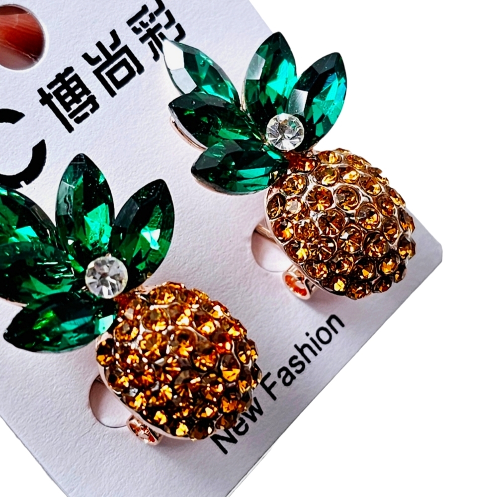 Fashion Pineapple Rhinestone Earrings 🍍